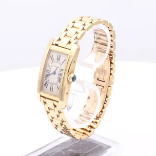 Cartier Tank Américaine W26015K2 19mm Yellow gold Black