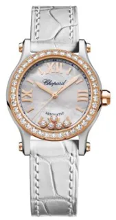 Chopard Happy Sport 278573-6020 Rose gold and Stainless steel White