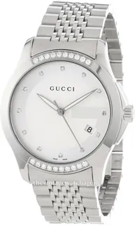 Gucci 126 MD YA126407 38mm brushed/polished steel Silver