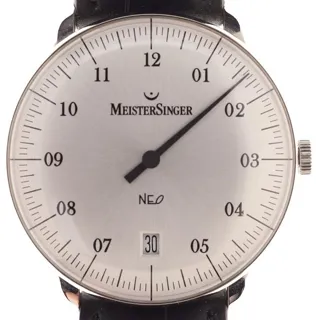 MeisterSinger Perigraph AM1003 36.2mm Stainless steel White