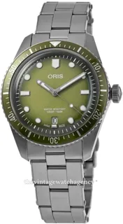 Oris Divers 01 733 7707 4057-07 8 20 18 40mm Brushed/polished steel Green