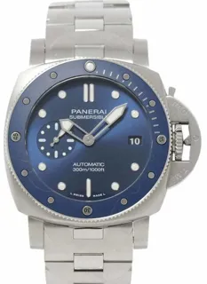 Panerai Submersible PAM02068 41.5mm Stainless steel Blue