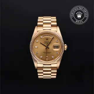 Rolex Day-Date 18238 36mm Gold 18 Carat Yellow Champagne