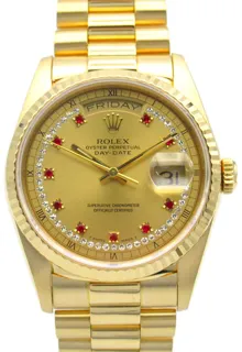 Rolex Day-Date 18238LR 35mm K18 Yellow Gold Golden