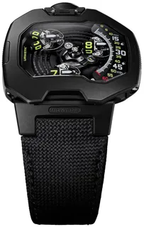 Urwerk UR-120 UR-120 Space Black sandblasted titanium with black DLC treatment and silicon coating