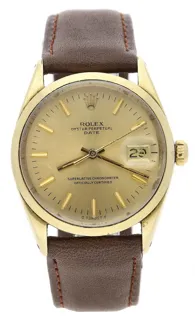 Rolex Oyster Perpetual Date 1550 34mm Stainless steel and Gold capped Champagne