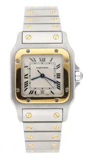 Cartier Santos Galbée 1566 Yellow gold and Stainless steel Silver