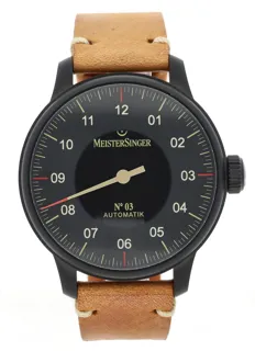 MeisterSinger N° 03 AM902BL 43mm Black DLC Black