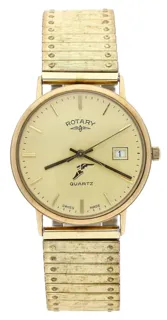 Rotary 33mm 9ct Gold Champagne