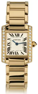 Cartier Tank Française 20mm 18kt yellow gold$diamonds White