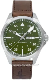 Hamilton Khaki Aviation H64635560 42mm brushed/polished steel green