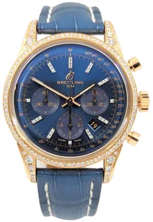 Breitling Transocean Chronograph RB015263/C861 43mm 18kt rose gold blue