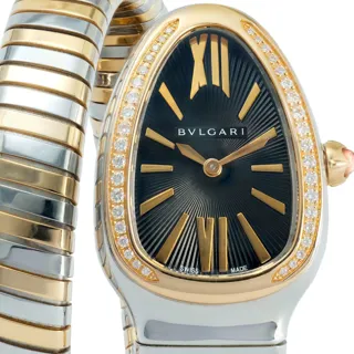 Bulgari Serpenti 102098 35mm Rose gold and Stainless steel Black