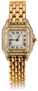 Cartier Panther 30mm 18kt yellow gold$diamonds Cream