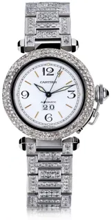 Cartier Pasha 2475 Stainless steel and Diamond White