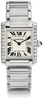 Cartier Tank Française 25mm Stainless steel and Diamond Silver