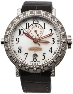 Dewitt Double Fuseau GMT II AC.2002.48/102.M650 18k white gold White MOP