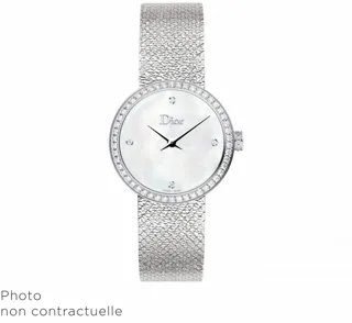 Dior D de Dior Satine CD047111-J 25mm Stainless steel White