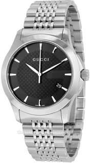 Gucci G-Timeless YA126402 38mm brushed/polished steel Black