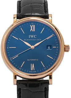 IWC Portofino IW356522 40mm Yellow gold Blue