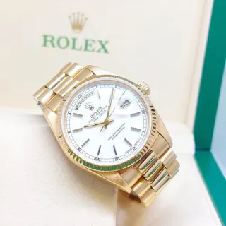 Rolex Day-Date 36 18038 (DAY-DATE  (UP TO 2000)) 36mm Yellow gold White