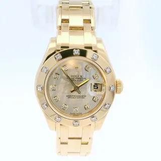 Rolex Pearlmaster 80318 29mm Yellow gold White