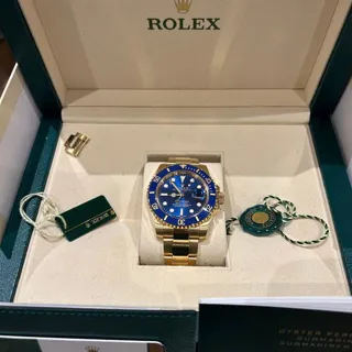 Rolex Submariner Date 116618LB 40mm Yellow gold Blue