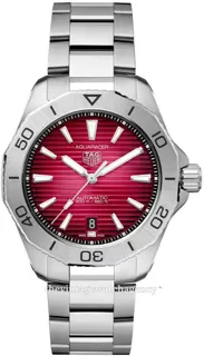 TAG Heuer Aquaracer WBP2114.BA0627 40mm Brushed/polished steel Red