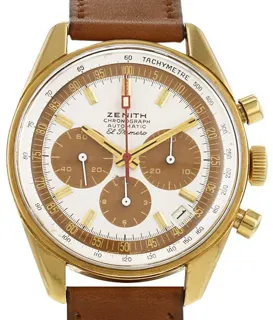 Zenith El Primero G381 Yellow gold Brown and White