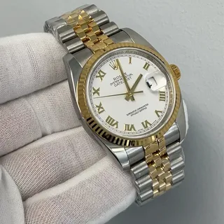 Rolex Datejust 36 16233 Yellow gold and Stainless steel White