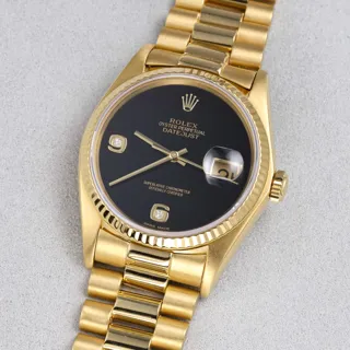 Rolex Oyster Perpetual "Datejust" 16018 36mm Yellow gold Black