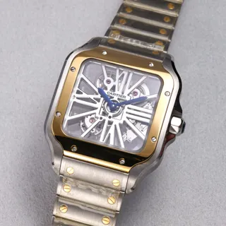 Cartier Santos XL WGSA0050 Stainless steel and 18k yellow gold Skeletonized