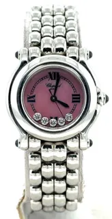 Chopard Happy Sport 27/8250-23 Stainless steel Pink with 5 Floating Diamonds