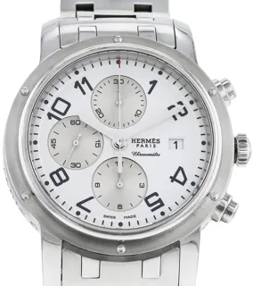 Hermès Clipper CP1.910 Stainless steel White