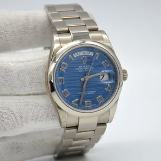 Rolex Day-Date 118209 White gold Blue