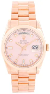 Rolex Day-Date 36 118205 Rose gold Pink