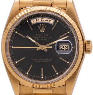 Rolex Day-Date 36 18038 Yellow gold Black