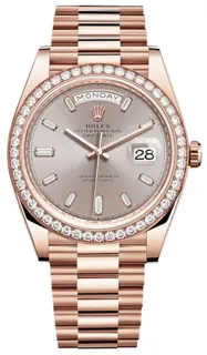 Rolex Day-Date 228345RBR-0007 Everose gold Silver