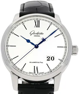 Glashütte Senator 1-36-03-01-02-61 Edelstahl Weiß