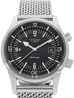 Longines Heritage L37744506 42mm Stainless steel Black