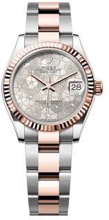 Rolex Datejust 278271-0031 Rose gold and Stainless steel Silver, floral motif set with diamonds