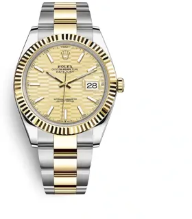 Rolex Datejust 41 126333 Yellow gold Champagne with fluted motif