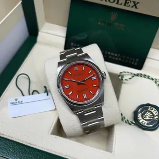 Rolex Oyster Perpetual 126000-0007 Stainless steel Red