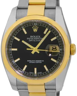 Rolex Datejust 116203-0126 Yellow Gold$Steel Black