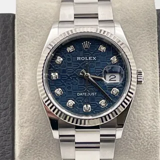 Rolex Datejust 36 126234 Steel$White Gold Blue