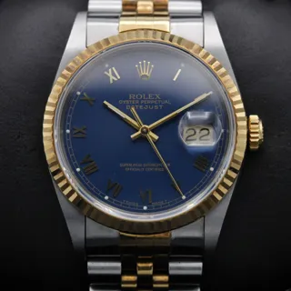 Rolex Datejust 36 16233 Yellow Gold$Steel Blue