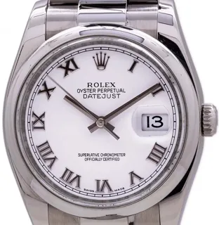 Rolex Datejust 36 116200-0055 Stainless steel White