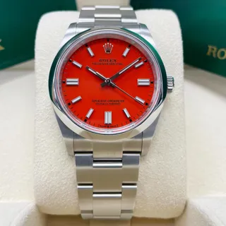 Rolex Oyster Perpetual 126000-0007 Stainless steel Red