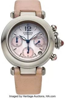 Cartier Pasha Chronograph 2412 Stainless steel Pink