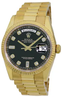 Rolex Day-Date 36 118238-0076 Yellow gold Black